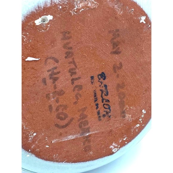 Mexican Barlow Signed Hand Painted Long Necked Pitcher. - Picture 8 of 8